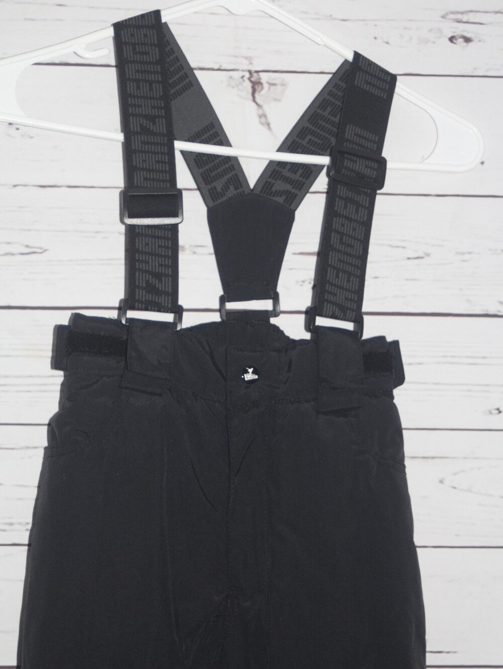 Black Kids' Ski Snow Pants with Adjustable Suspenders - Picture 3 of 8